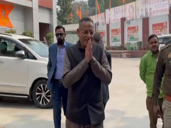 Former MP Sanjay Seth at BJP office in Lucknow, Uttar Pradesh. (Photo/ANI)