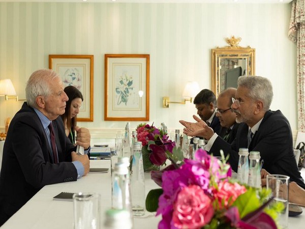 External Affairs Minister S Jaishankar meets EU foreign policy chief Josep Borrell in Munich. (Photo: X//@DrSJaishankar)