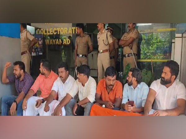 Political parties protest in Wayanad as wild elephant claims another life. (Photo/ANI)