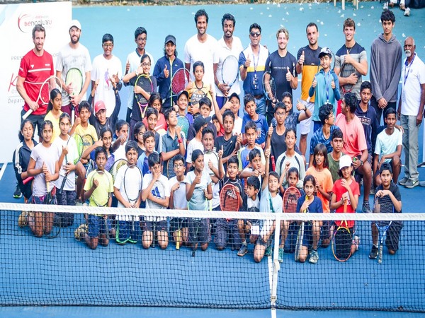 A visual from the tennis clinic held in Bengaluru. (Photo- KSLTA)