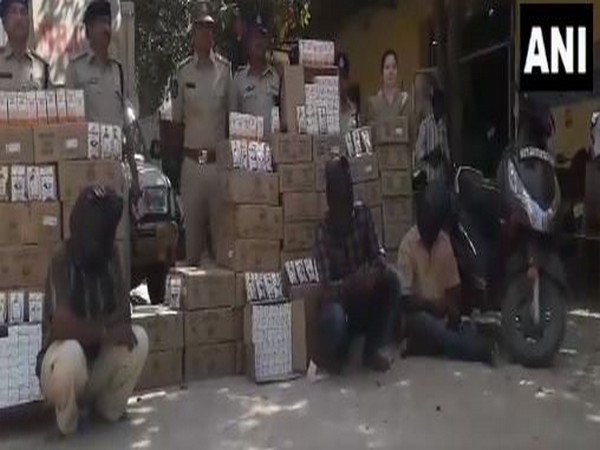 Chittoor Police seizes worth Rs 2.8 lakhs liquor (Photo/ANI)