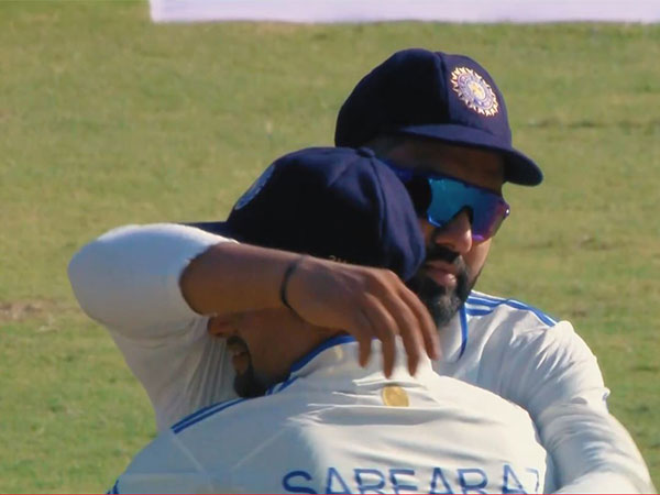 Rohit Sharma hugging Sarfaraz Khan (Photo: BCCI)