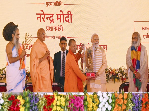 Uttar Pradesh Chief Minister Yogi Adityanath and Prime Minister Narendra Modi in Sambhal. (Photo/ANI)