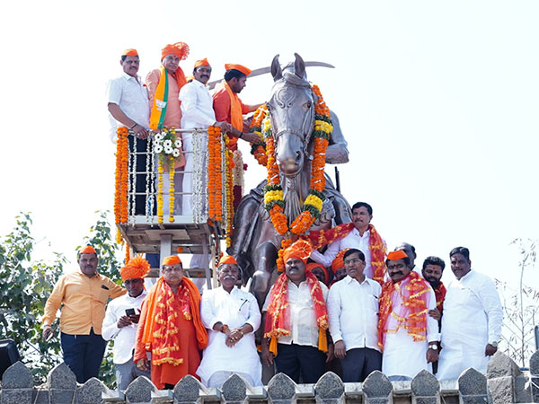 Union Minister Kishan Reddy at the Shivaji Statue (Photo/X @kishanreddybjp) 