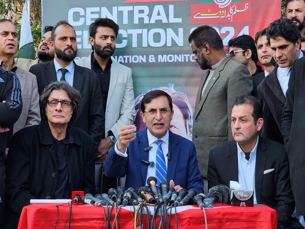 Pakistan Tehreek-Insaf Chairman Gohar Ali Khan addresses press conference in Islamabad