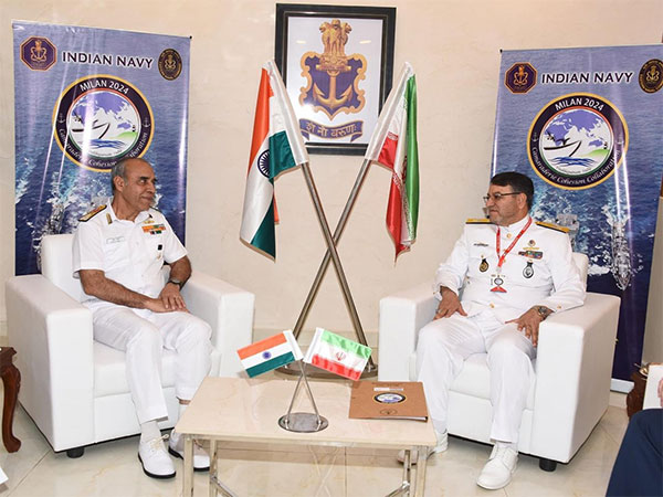 Indian Navy Deputy Chief Vice Admiral Tarun Sobti, Deputy Commander of the Iranian Navy’s Southern Fleet Commodore Jalil Mughadam (Image Credit: X/@indiannavy)