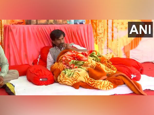 Maratha reservation activist Manoj Jarange Patil on hunger strike (Photo/ANI)