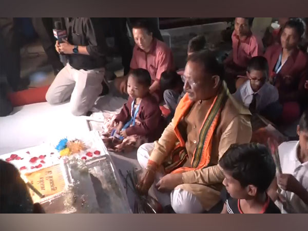 Chhattisgarh CM Vishnu Deo Sai celebrates his birthday with specially-abled children (Photo/ANI)
