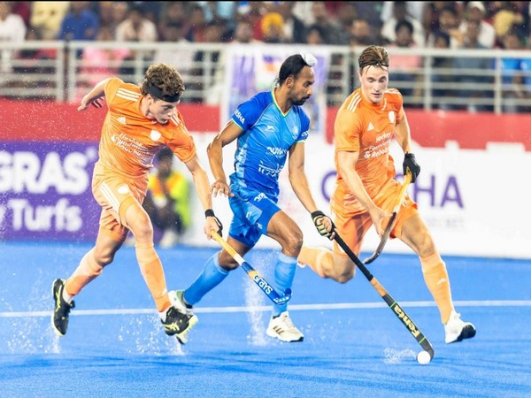 Indian team and Netherlands in action. (Photo- HI Media)