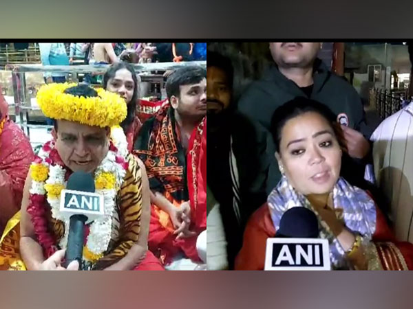 MP Dy CM Jagdish Devda (L), comedian Bharti Singh (R) (Photo/ANI)