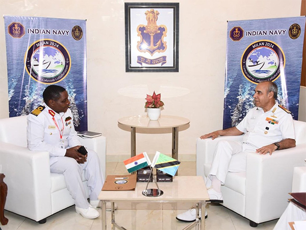 VAdm Tarun Sobti #DCNS, interacted with Cmde Frank Jotham Mwasiklile, Deputy Naval Commander & Chief of Naval Operations & Training, Tanzania Navy. (Photo: X//Indian Navy)
