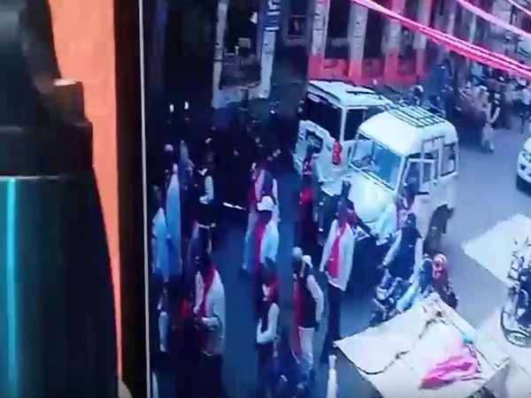 Car rams into Vishwakarma rally procession in Nagaur. (Photo/ANI) 