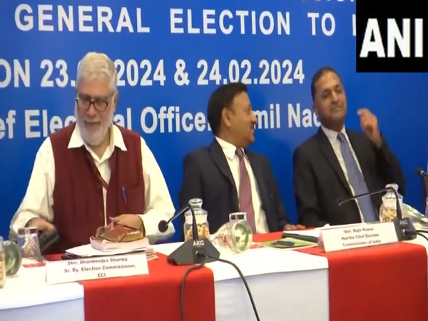 Visuals from ECI's review meeting in Tamil Nadu. (Photo/ANI)