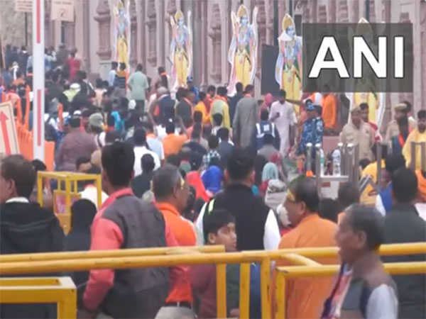 Devotees throng the Ram Temple for the 'darshan' of Ram Lalla (Photo/ANI)