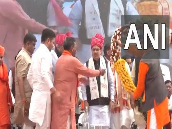 Rajasthan CM and Union Minister Gajendra Singh Shekhawat attend ERCP 'Dhanyawad Yatra' in Alwar (Photo/ANI)