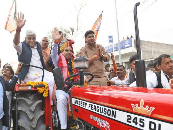 Union Minister Gajendra Singh Shekhawat and Rajasthan Chief Minister Bhajan Lal Sharma (Photo/ANI)
