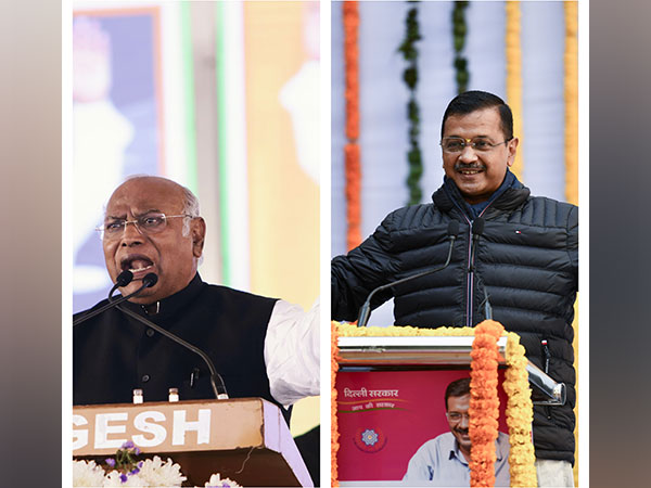 Congress National President Mallikarjun Kharge and Delhi Chief Minister and AAP Chief Arvind Kejriwal (Photo/ANI)