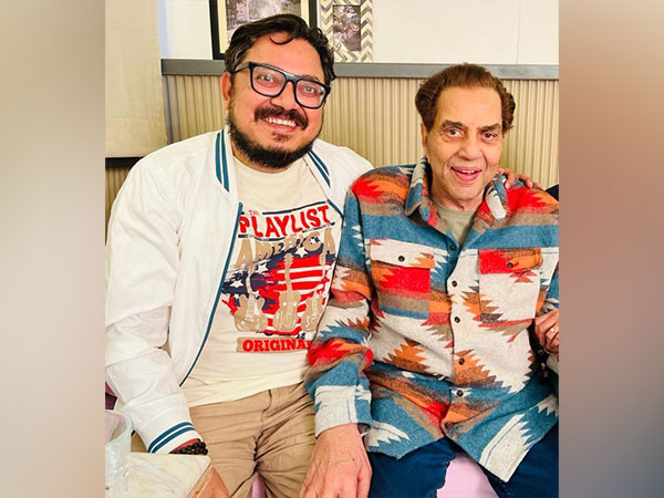Director Amit Joshi and Dharmendra (Image source: ANI Photo)