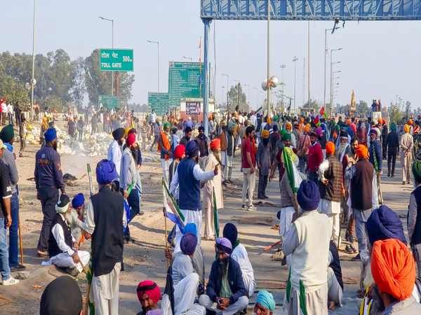 Farmers protesting near Shambu border (File Photo/ANI)