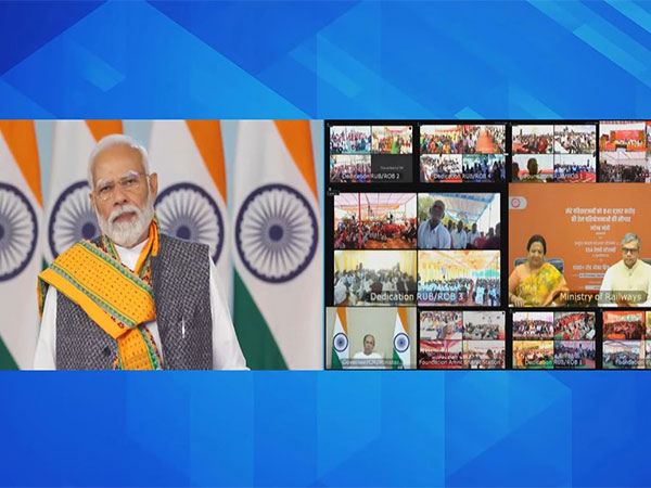PM Modi virtually inaugurates, dedicates to nation over 2000 Rail infra projects. (Photo/ANI)