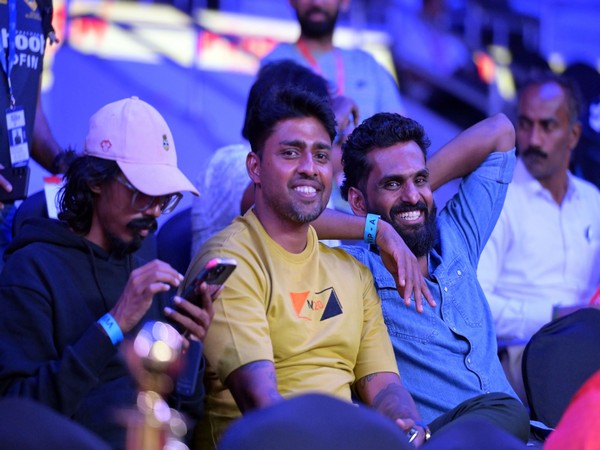 Rino Anto and CK Vineeth attending Prime Volleyball League in Chennai (Image: PVL)