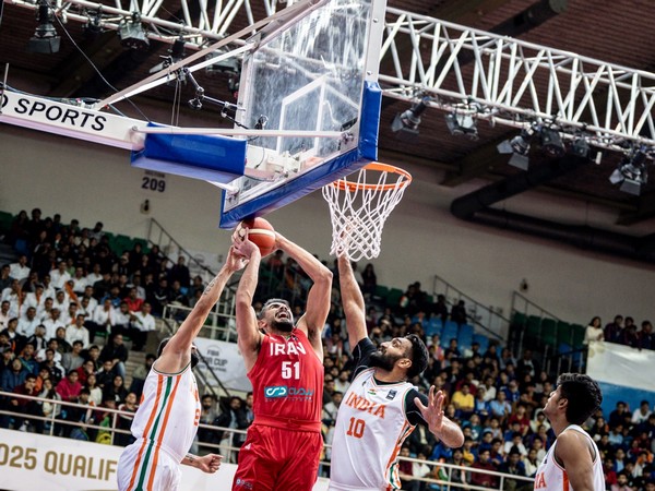 India and Iran basketball team in action during FIBA Asia Cup 2024 qualifiers (Image: BFI media)