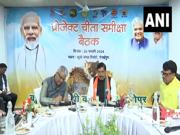 MP CM Mohan Yadav and union minister Bhupender Yadav attending review meeting (Photo/ANI)