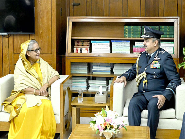 IAF Chief VR Chaudhari calls on Bangladesh PM Sheikh Hasina (Photo credits: X/@ihcdhaka)