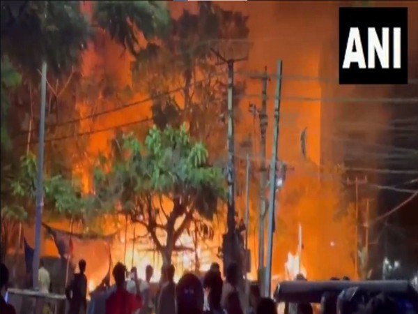 Fire breaks out at an apartment in Quthbullapur (Photo/ANI) 