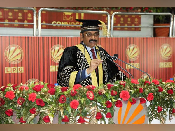 LPU Chancellor Dr Ashok Kumar Mittal addressing the students during the 11th Annual Convocation being organised at LPU campus