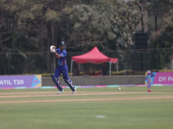 DY Patil Blue's batter Shikhar Dhawan in action during DY Patil T20 Cup (Image: DY Patil)