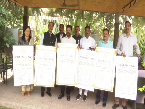 Telangana CM A Revanth Reddy releasing mega DSC notification on Tuesday. (Photo/X)
