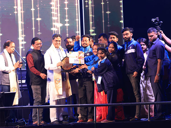 Tripura Chief Minister Manik Saha at closing ceremony of North East Youth Festival at Swami Vivekananda Maidan, Agartala. (Image/X)