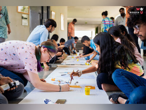 Budding Scholars and Future leaders from Woxsen Summer Program 2023, engaged in Art Workshop.