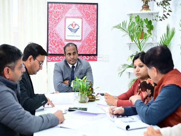 Officials holding a meeting in Dehradun  in view of the Lok Sabha elections (Photo/ANI)