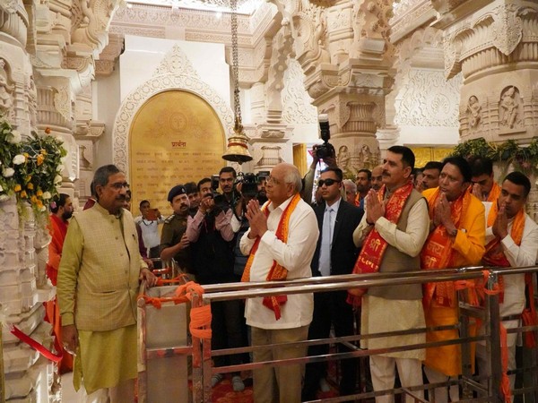 Gujarat CM Bhupendra Patel, cabinet ministers visit Ayodhya's Ram Mandir. (Photo/CMO)