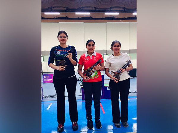 Shooters Surbhi Rao, Suruchi (Centre) and Palak at National Rifle/Pistol trials (Image: NRAI)