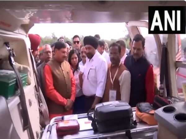 CM Yadav inspecting the PM Shri Air Ambulance in Ujjain (Photo/ANI)