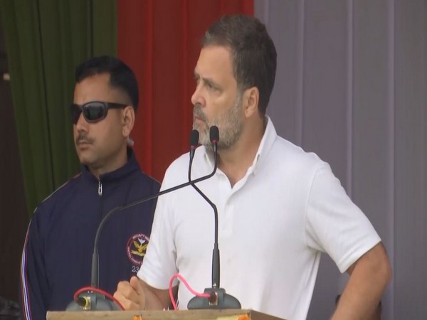 Congress MP Rahul Gandhi in Morena (Photo/ANI)