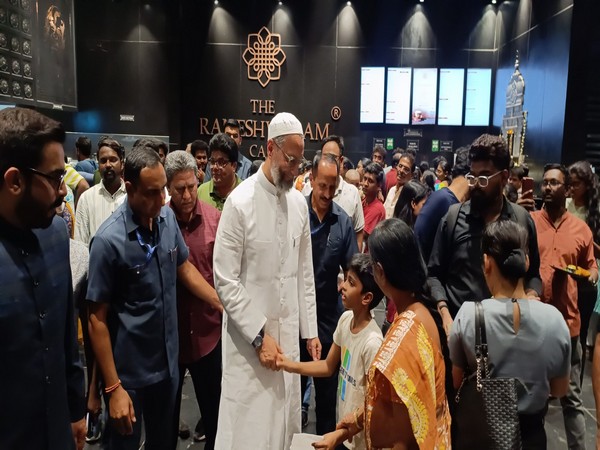 Asaduddin Owaisi at Rameshwaram Cafe in Hyderabad (Photo/ANI)