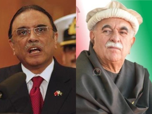 Former Pakistan President Asif Ali Zardari, Pashtunkhwa Milli Awami Party chief Mahmood Achakzai (Image Credit: X/@MKAchakzaiPKMAP)
