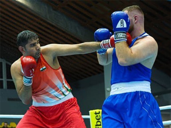 Boxer Narender (left) in action. (Photo- BFI)