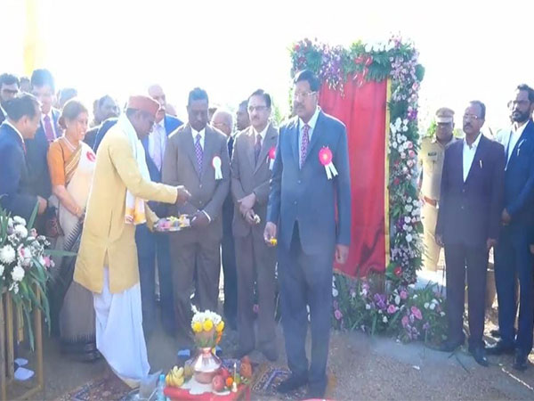 Supreme Court Judge Justice Abhay Oka at Bhumi Pujan (Photo/ANI)