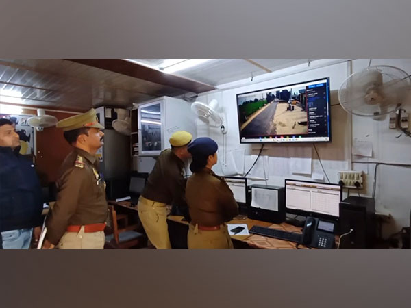 UP Police surveying the cameras installed under 'Operation Trinetra' (Photo/ANI) 