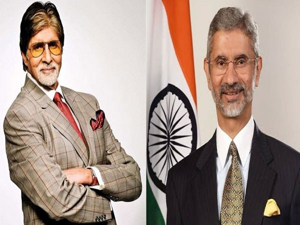 Bollywood actor Amitabh Bachchan and External Affairs Minister S Jaishankar (Photo/ANI)