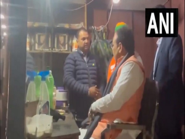 Rajasthan CM Bhajanlal Sharma visits hair salon in Bikaner (Photo/ANI)