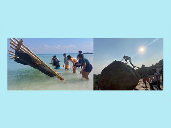IBDP students at Andamans(L), Oakridgers indulged in bouldering activity(R)
