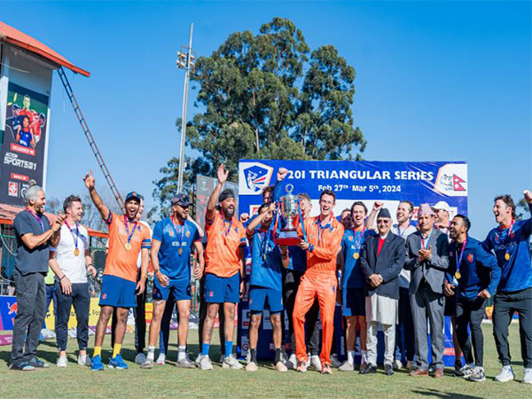 Netherlands team celebration (Photo: Cricket Nepal/X)