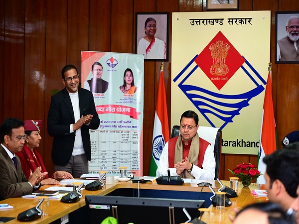 Chief Minister Pushkar Singh Dhami distributed Rs 358.3 crore through PFMS to one lakh beneficiary girls under the Nanda Gaura Scheme. (Photo/ANI)