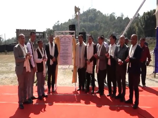 Meghalaya CM Sangma lays foundation stone for artificial football turf in Ri-Bhoi (Photo/ANI)